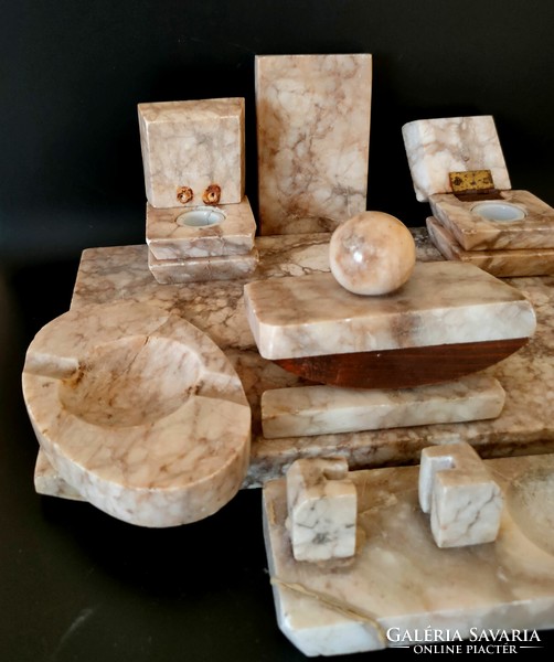 Régi márvány íróasztali készlet, kalamáris