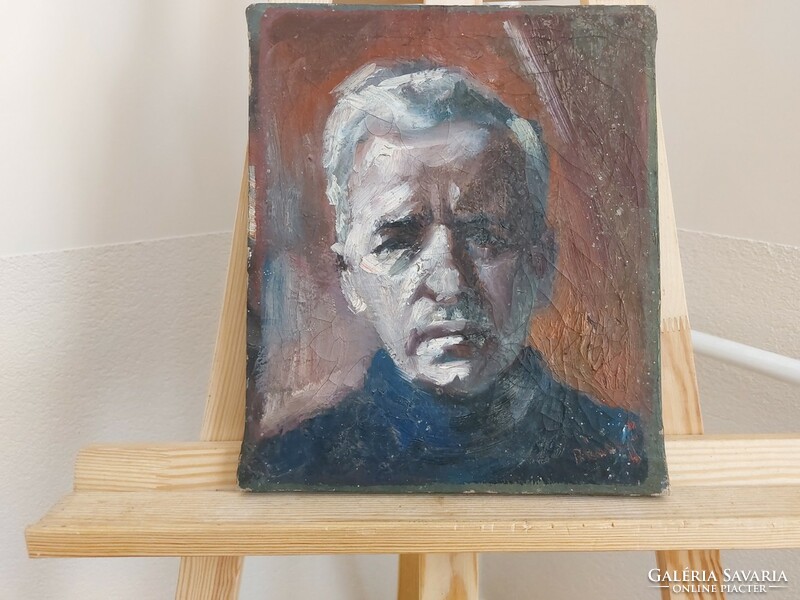 Bényi szignóval portréfestmény (önarckép?) 27x30 cm