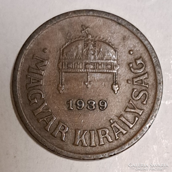 1939.  2 fillér, Magyar királyság  (1670)