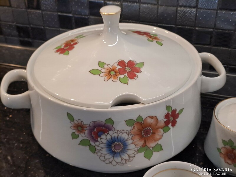 Alföldi porcelain coffee set and soup bowl