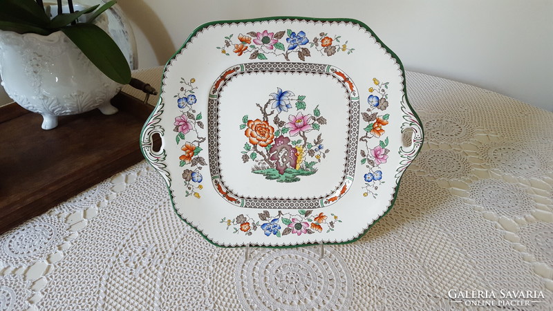 Antique English copeland spode faience centerpiece with handles, seller