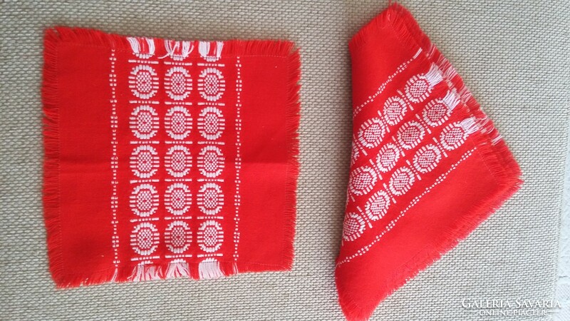 Small red woven tablecloths, 5 pcs together
