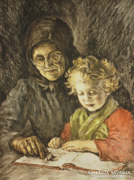 Edvi illés aladárné, karády etel (1877 - 1963): with her grandmother