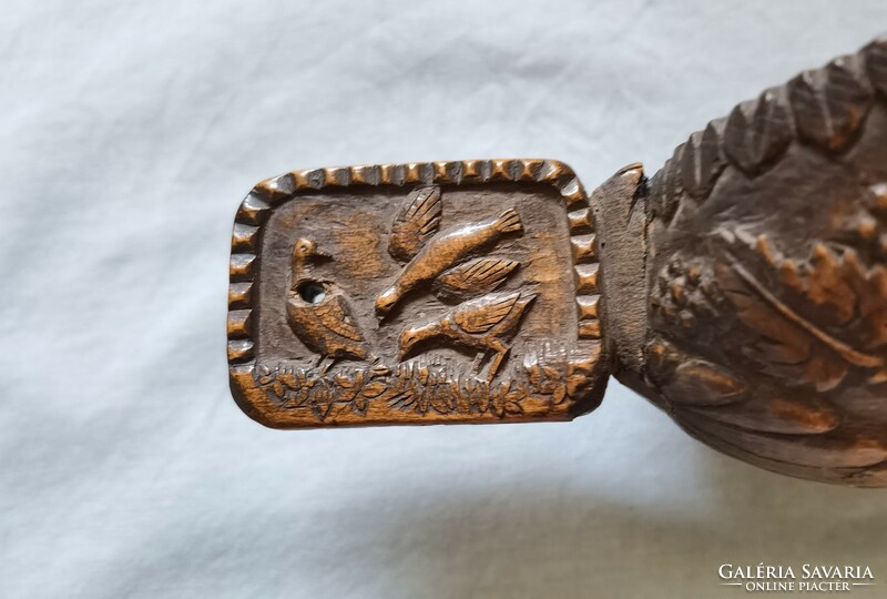 Antique Austrian or German wood carving for drinking cups