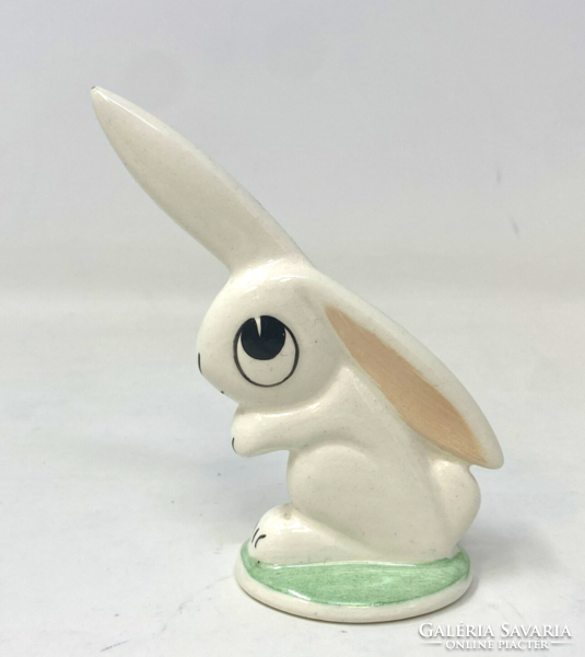 Very cute, rare, flat-bodied porcelain Easter bunny, rabbit