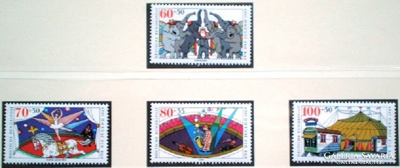 N1411-4 / Németország 1989 Ifjúságért : Cirkusz bélyegsor postatiszta