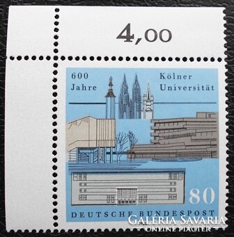 N1370s / Németország 1988 A Kölni Egyetem 600 éves bélyeg postatiszta ívsarki összegzőszámos