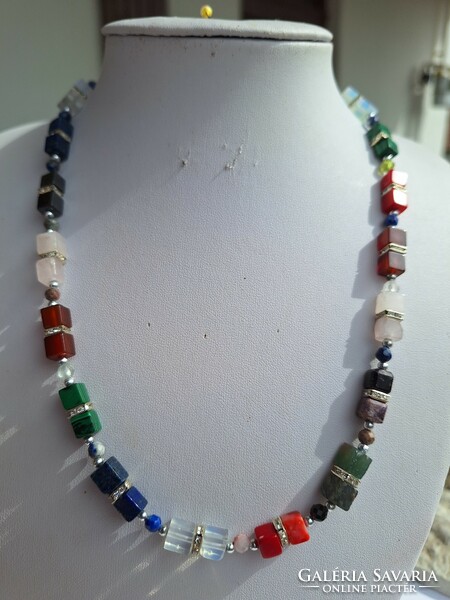 Colorful mineral necklace