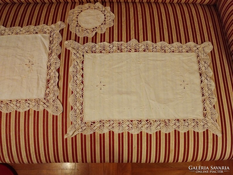 Embroidered lace tablecloths from Burano (island near Venice).