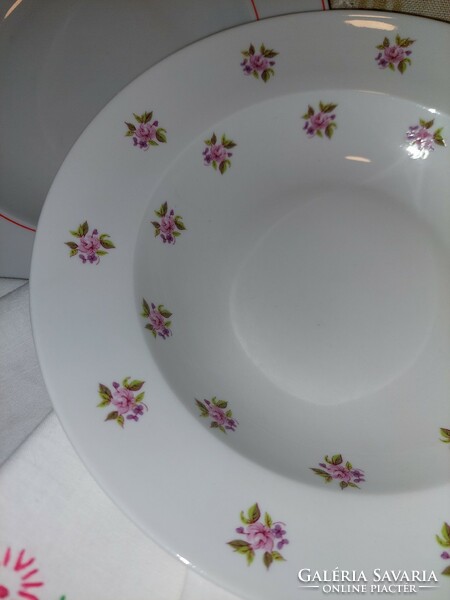 Alföldi mély tányérok ritka dekorral, (apró rózsás)