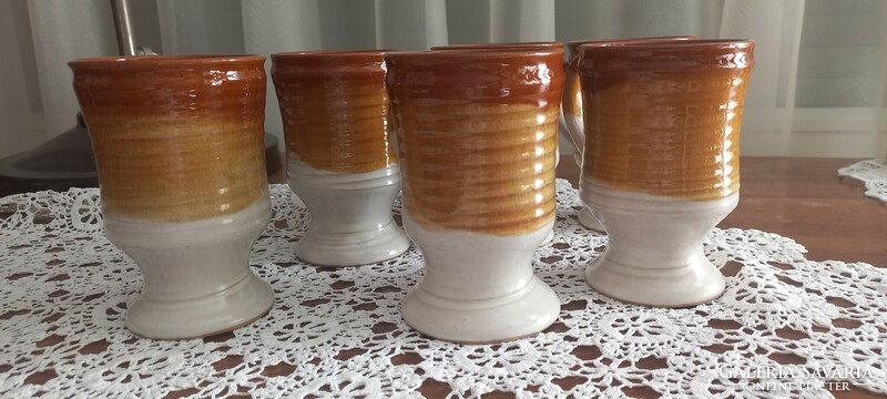 6 ceramic beer glasses made by a ceramic artist