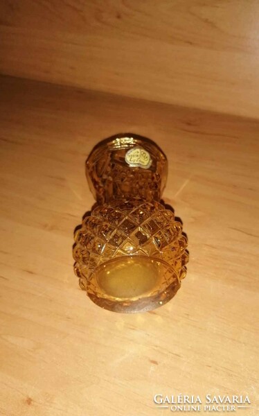 Bohémia üveg kicsi váza - 8,5 cm magas (29/d)