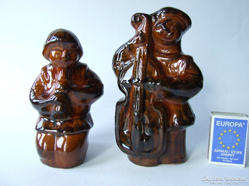 Rare, old, interesting retro ceramic figurines-musician, musician figural pottery