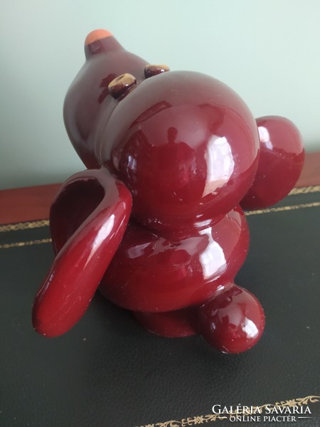 Industrial retro glazed ceramic dog figurine, larger size, in good condition 20x16 cm