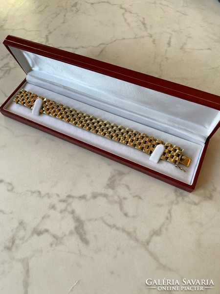 Arany női karkötő 14K, luxus kivitel, 22 cm, 48,74 g