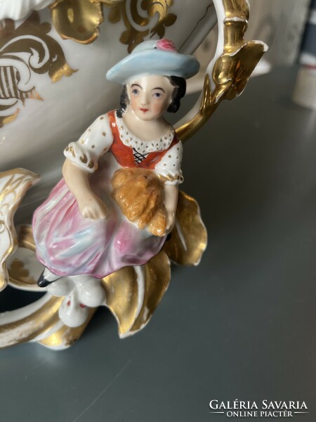 French hand-painted and gilded large table centerpiece