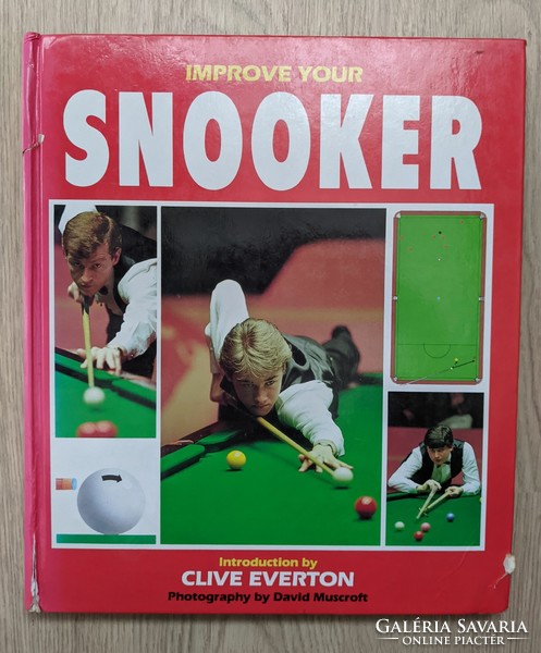 Clive Everton - Improve your snooker c.könyve + eredeti Peter Ebdon aláírás
