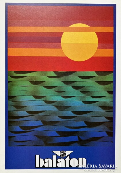 Balaton - ibusz bauhaus style poster 1980s offset print - hard year