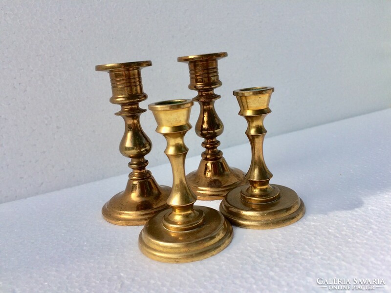 Small copper candle holders - 4 pcs