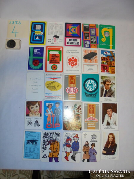Twenty-five old card calendars - 1973 - together