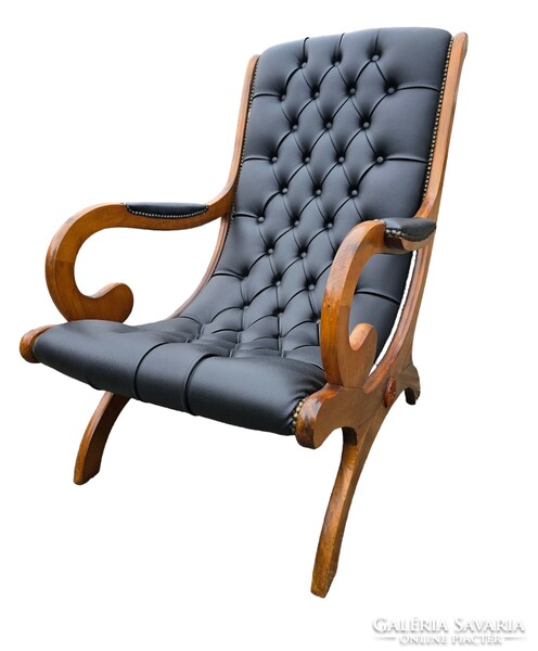 A811 original English chesterfield leather lounge chair