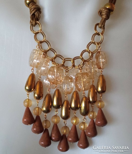 Retro fashion necklace - mixed shape with pearls