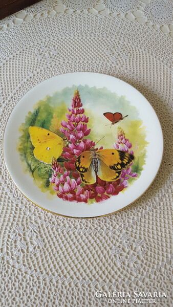 Csodaszép pillangós Royal Grafton porcelán tányér,falidísz
