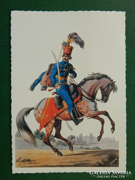 Postcard - Hungarian noble insurgent; With 2 stamps: 1977. Horse racing, 2007. Hősök tere