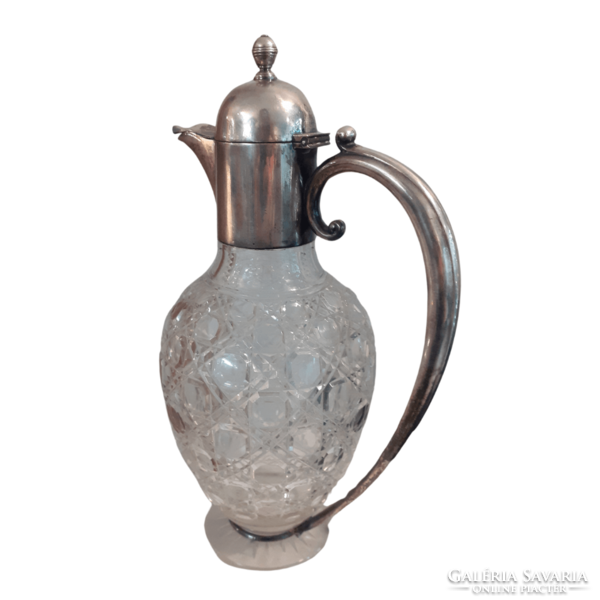 Silver decanter with engraved glass ez418