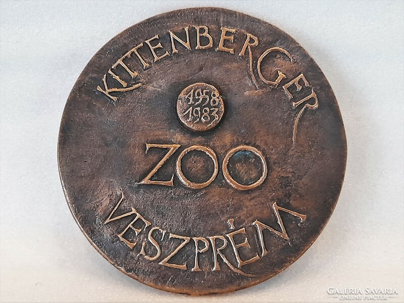 Large cast bronze medal, plaque, balaton, Veszprém Zoo, 1983.