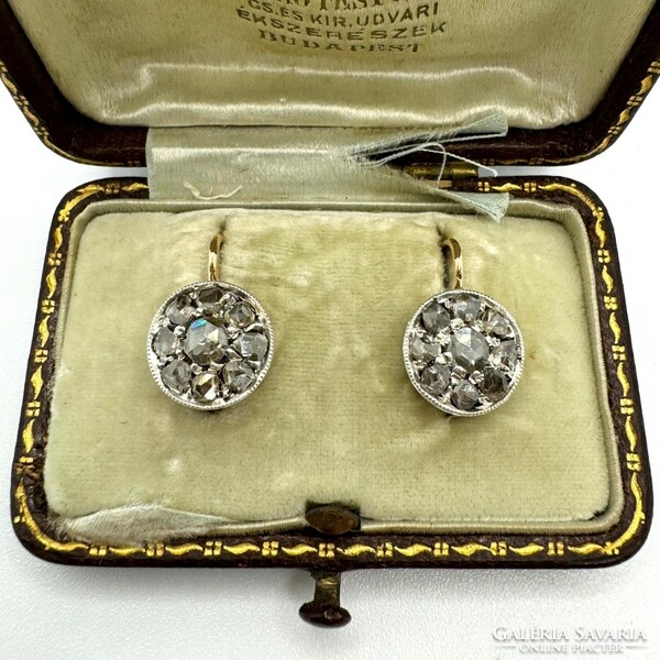 Art deco earrings with Dutch rose diamonds