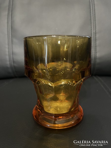 Vintage, Italian, enesco brand, amber-colored, thick glass jug with honeycomb pattern, for 11 glasses