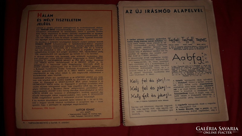 1935.Luttor Ignác :A Luttor-féle új írásmód tankönyv könyv a képek szerint