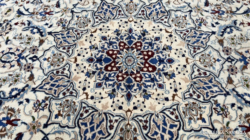 3560 Huge Iranian nain silk contour hand knot wool Persian rug 415x292cm