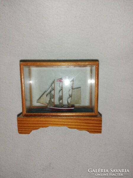 Ship model in glazed wooden box