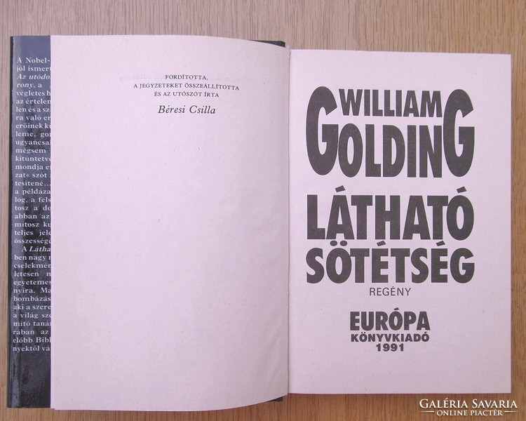 William Golding - Látható sötétség (újszerű)