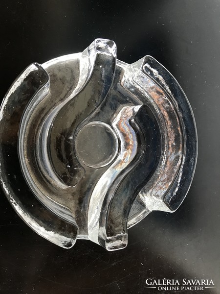 Georgshütte thick crystal glass candle holder, warming v. - Bel mondo series (m108)