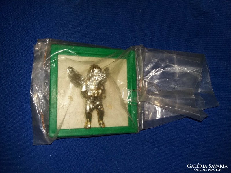 Retro Hungarian small photo frame with a Christmas angel made of plastic, unopened toy according to the pictures