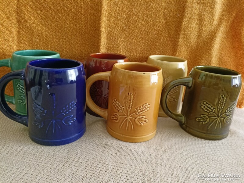 6 colorful granite mugs, HUF 7,000 together