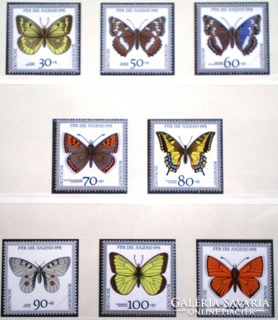 N1512-9 / 1991 germany for youth : butterflies stamp set postal clerk