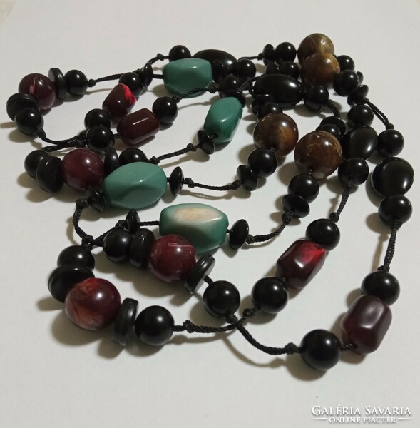 Retro fashion necklace - long mixed pearls