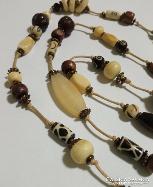 Retro fashion necklace - 1 meter long with mixed pearls