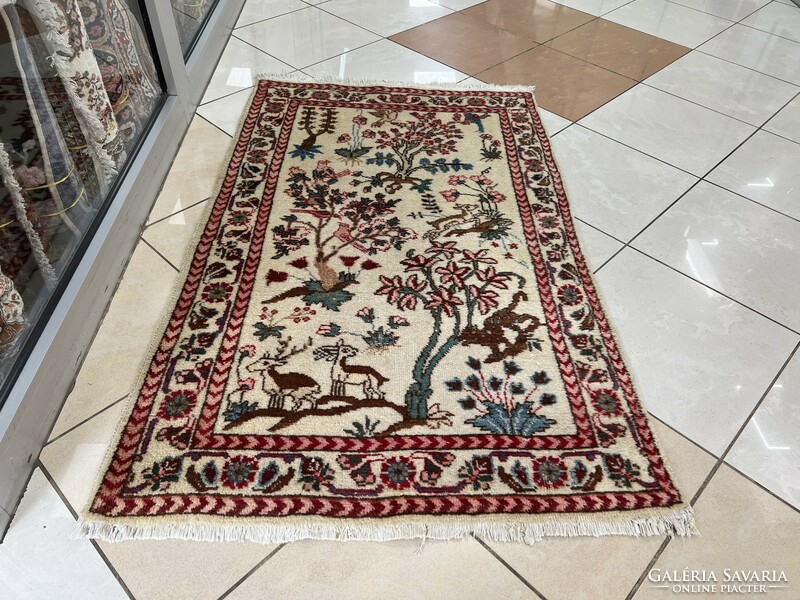 3562 Iráni Tabriz kézi csomó gyapjú perzsa szőnyeg 89X143CM INGYEN FUTÁR