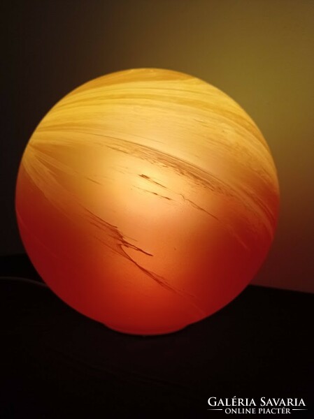 Huge orange glass sphere table lamp