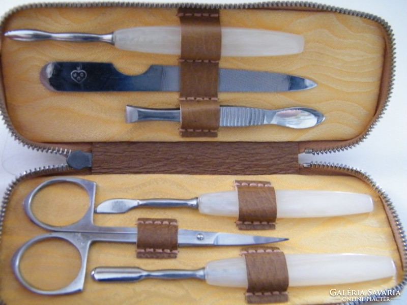 Manicure (solingen dup) set in leather case, 6 pcs