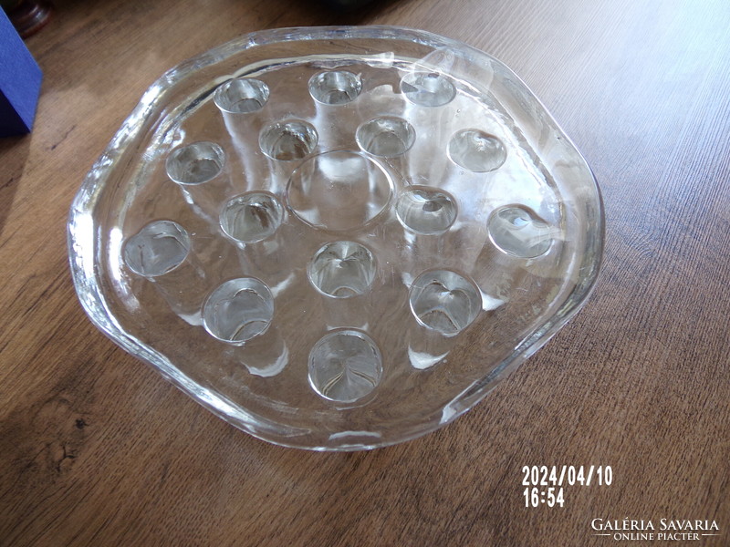 Skandináv design- üveg asztalközép