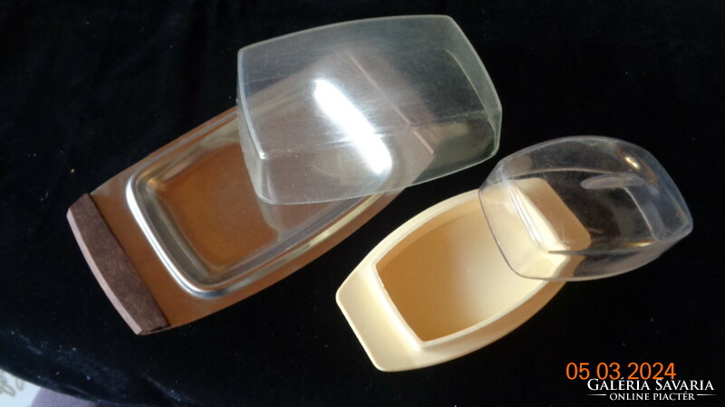 Retro butter holders, the larger ones have a stainless metal bottom