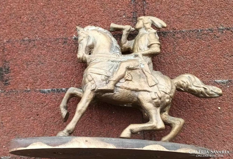 Horned horse statue - bronze statue