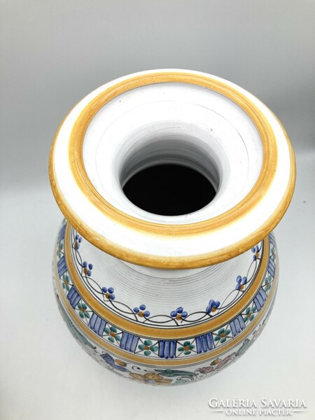 Richly decorated, hand-painted large vase with Haban pattern, 37 cm