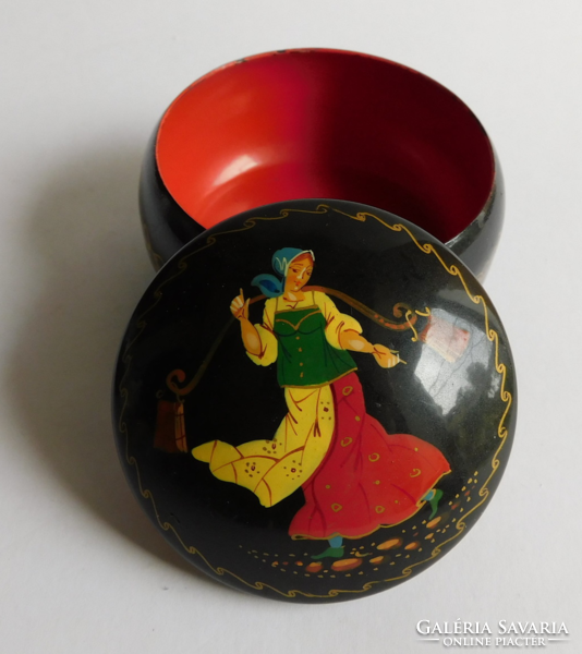 Enameled, hand-painted Russian metal box